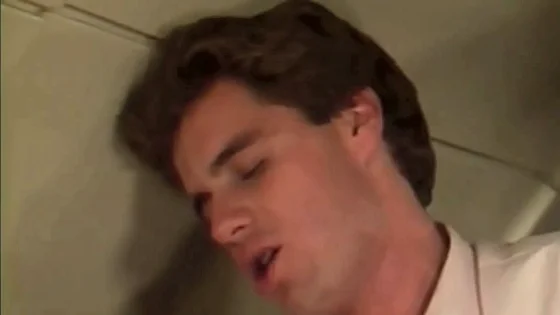 Interracial gay threesome in airplane