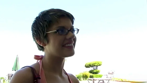 Short Hair College Girl Haileey James Pickup and Fuck by White Monster Cock